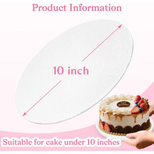 10 Inch Cake Drum, Cake Boards 10 Inch Round, 1/4 White 8in 10in 12in 14in Cake Drums Cardboard Base Board Circles for Pizza Wedding, 2 Pack