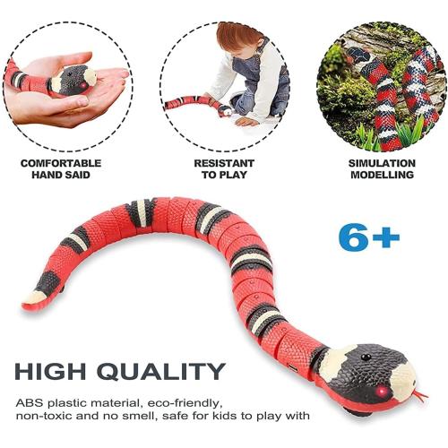 CSD Interactive Smart Sensing Snake Toy for Cats, Dogs &Kids - USB Rechargeable, Automatically Senses Obstacles - Electric Toy Gift & Prop for Halloween, Christmas & April Fools