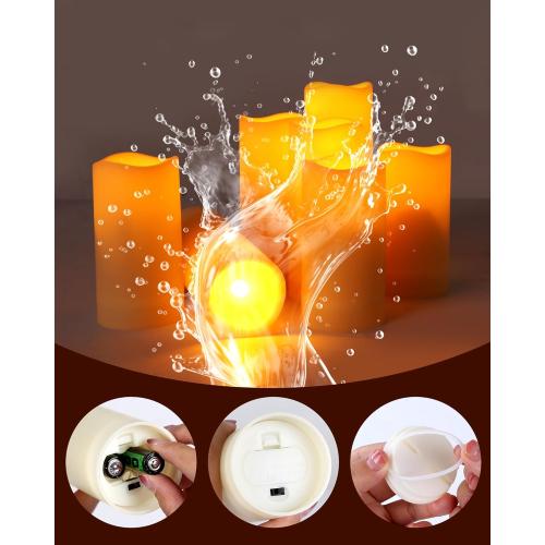 Enido 12 Pc Flameless LED Candles with Remote & Timer, Outdoor Waterproof, Flickering Electric Warm Lights for Cozy Home & Holiday Romantic Decor, Battery Operated for Party(D 2.2” x H 4”/5”/6”