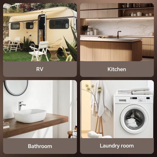 Gen II Ranein 2.5-Gallon Electric Mini-Tank Water Heater, 120V, 1440W Instant Hot Water for Point-of-Use, Quick and Easy Installation, Compact Under-Sink or RV Design, Floor Mounting