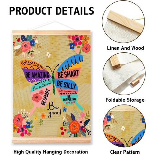 Littlefa Be Smart Be Amazing Posters Kids Positive Affirmations Posters for Classroom/School Counselor Office/Therapy Room, Mental Health Hanging Poster for Girls Room 16x12 In