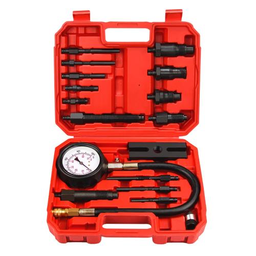 Diesel Engine Compression Tester Kit with 0-1000 psi Gauge and Adapters Cylinder Pressure Test Tool Kit Diesel Injector Tester Check Cylinders in Diesel Car & Truck