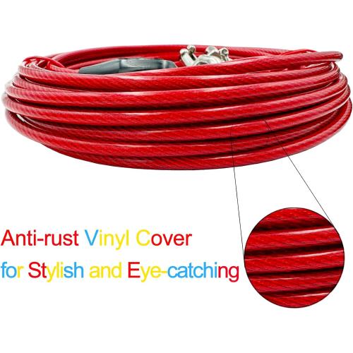 Petest 40ft Tie-Out Cable with Crimp Cover for Heavy Dogs Up to 125 Pounds