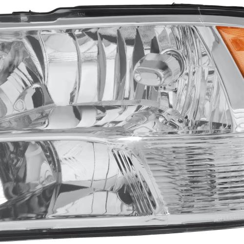 2PCS Headlights Assembly Set For 2009-2018 Dodge Ram 1500 2500 3500/2019-2022 Ram 1500 Classic Replacement Headlamp Chrome Housing Clear Lens Amber Reflector Clear Lens(LH&RH)
