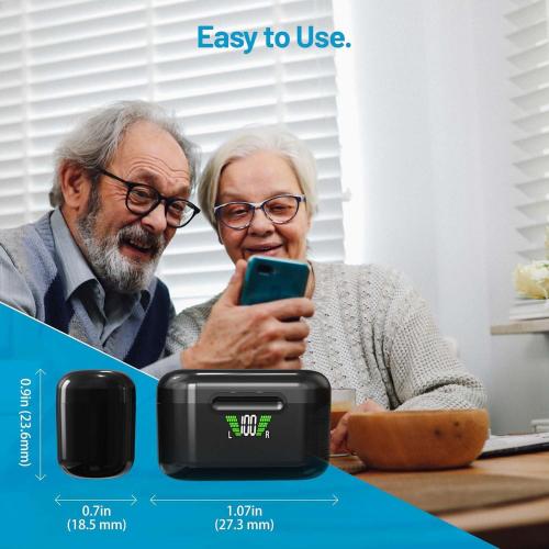 Rechargeable Hearing Aids with Bluetooth for Seniors and Adults - Digital Personal Sound Hearing Amplifiers Pair w/Charging HD LCD Carrying Case, Active Noise Cancelling, No-Programming, Easy to Use