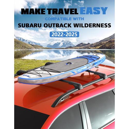 FengYu 300lbs Roof Rack Cross Bars Compatible with Subaru Outback Wilderness 2022-2025 (Only Fit Wilderness), Lockable Aluminum Roof Rails Crossbars Cargo Bars Rooftop Black