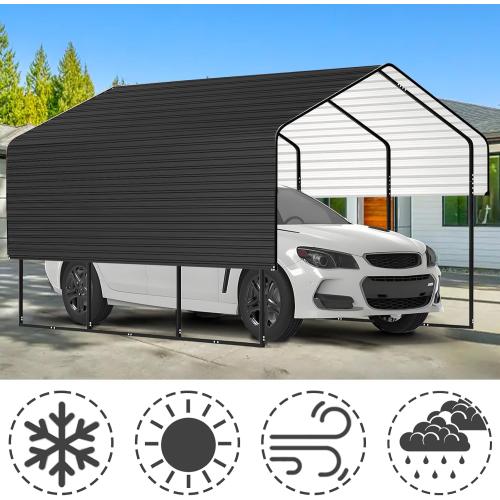 Metal Roof Panels - 20 Pcs Corrugated Pergola Roofing Panels Heavy Duty Waterproof Tin Roofing Materials for Shed Gazebo Patio Garages 42.52x16.77in, Black