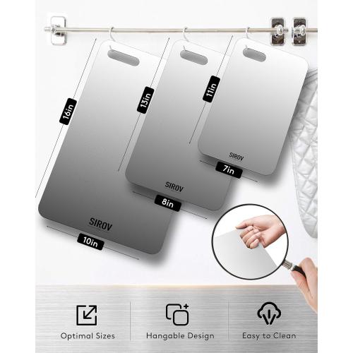 Titanium Cutting Board,100% Pure Titanium Kitchen Cutting Board, Non-Toxic & Dishwasher Safe, Durable and Hygienic for Meat, Fruit & Vegetables (16L*10W)