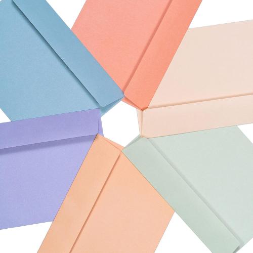 A4 Envelopes - 48-Pack Colored Invitations, 4x6, Pastel Colored, 4 1/4 x 6 1/4 Inches, 6 Warm Pastel Colors