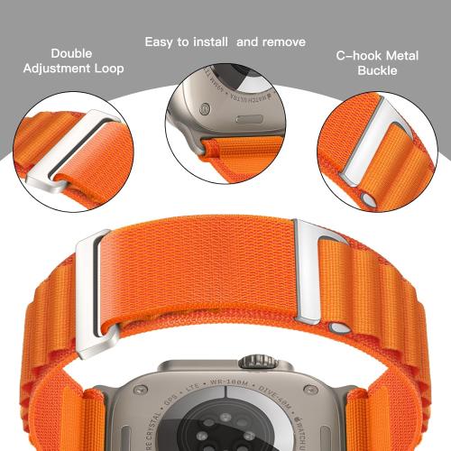 Alpine Loop Compatible with Apple Watch Ultra 3/2/1 Band 49mm 45mm 44mm 42mm 41mm 40mm 38mm 46mm Women Men, Nylon Band Sport Loop Adjustable Wristband for iWatch Series 11 10 9 8 7 6 5 4 3 2 1 SE