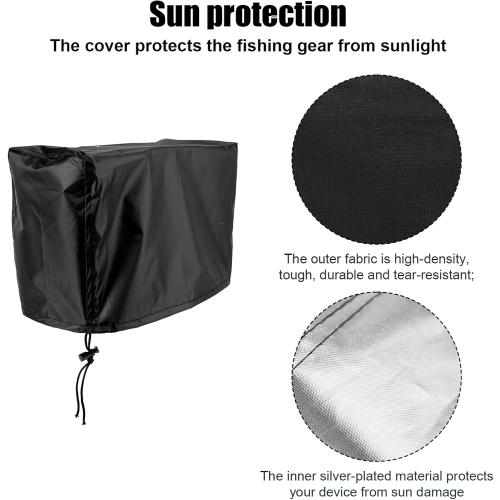 Fish Finder Cover for Lowrance Humminbird 12-Inch Fishfinder, Waterproof 210D Oxford Fabric Depth Protector Cover Accessories with Silver Coating & Drawstring to Protect Screen and Device