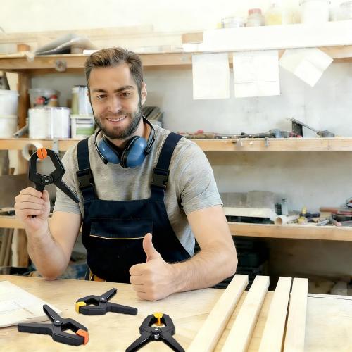 10 Pack Spring Clamps for Crafts & DIY - 3.5 Inch Plastic Woodworking Clamps, Small Balloon Arch Clips, Heavy Duty Tarp & Backdrop Holder Clips