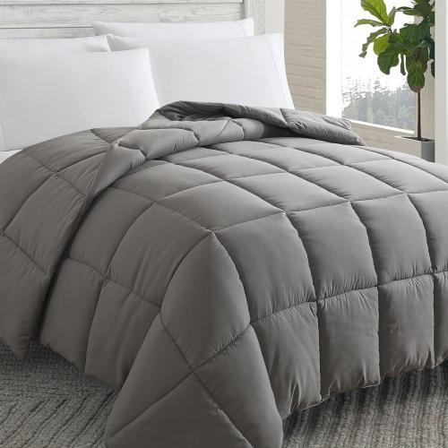 Comforter (Dark Grey, Full) - All Season Soft Quilted Full Size Bed