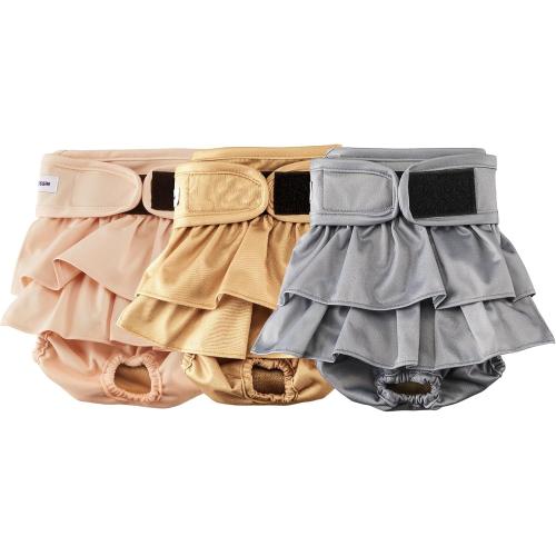 Reusable Dog Diapers Female Medium Washable, Premium Doggie Diaper for Dogs, Pack of 3, Highly Absorbent Dog Diaper for Heat, Incontinence and Puppy Training(M)