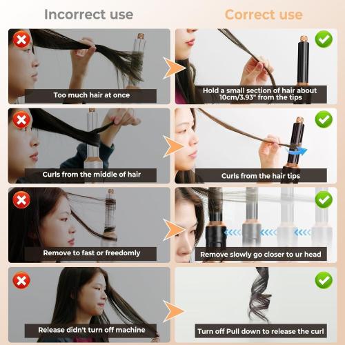 Color Gold 6 in 1 Multifunction Air Styler, Hot Air Brush, Thermal Brush Magic Styler, Hair Dryer, Straightening Brush - Hair Styling Appliances
