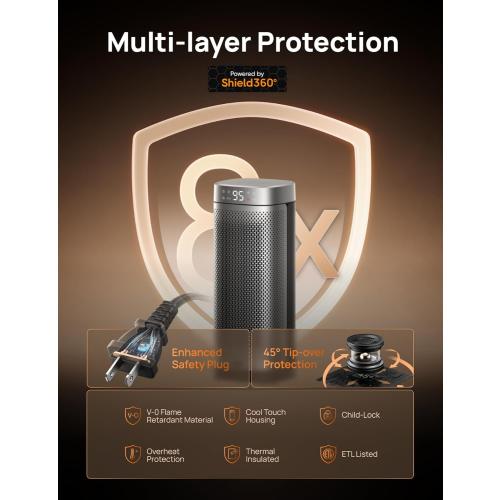 DREO Space Heaters, Fast Portable Heaters for Indoor Use, Large PTC Ceramic Electric with Remote, 12H Timer, 70° Oscillation, Overheat Protection, 1500W Safety Heat for Bedroom Home Office