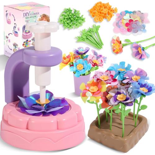 R RUCKERCO Flower Bouquet Craft Kits, DIY Arts and Crafts for Kids 4-6-8,Kids Crafts and Toys for Girls Toddler Activities Girl Art, 4 5 6 7 8 Year Old Girl Birthday Gifts Ideas Gifts for Girls 8-12