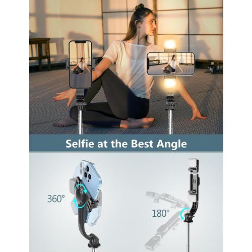 Selfie Stick Tripod with Light, 67'' Tripod with Wireless Remote, Portable Phone Tripod Compatible with iPhone 16/15 Pro Max/15/14 Pro/14/13, Samsung S22/ S23 Ultra/Android Smartphone