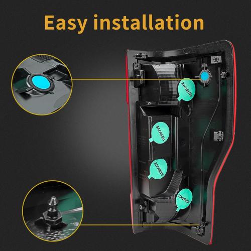 Left Driver Side Rear Tail Light Assembly Compatible With 2020-2022 Ford F250/F350/F450 Super Duty Rear Taillight Tail Lamp Halogen Brake Lamp(w/o Blind Spot) (w/o LED)