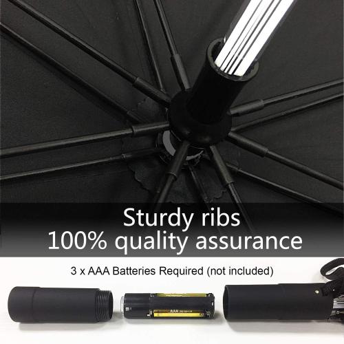 Color Clear Liberty Imports 3 PACK - LED Light Up Umbrellas with 7 Color Changing Effects | Windproof Golf Umbrellas with Flashlight Handle (Clear/Black/Gray)