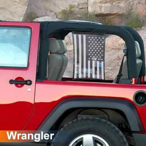 UTV ATV Trash Bag 26 x 22 Thickened Durable PVC Boat Storage Mesh Trash Bag for Side by Side Compatible With Polaris RZR,Can-Am,CFmoto,Teryx,Kawasaki,Golf Cart,Arctic Cat (American Flag)