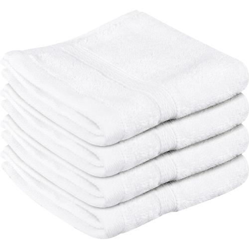 Towel and Linen Mart 100% Cotton- Wash Cloth Set -Pack  of 6,Quick Dry,Luxurious,Absorbent,Soft Feel Spa & Hotel Perfect for Daily Use (12X12 White)
