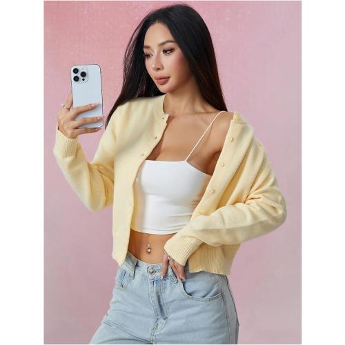 SIZE MEDIUM Women's Cropped Button Down Lightweight Cardigan Sweater Knit Y2k Fall Outfits Fashion Clothes 2025