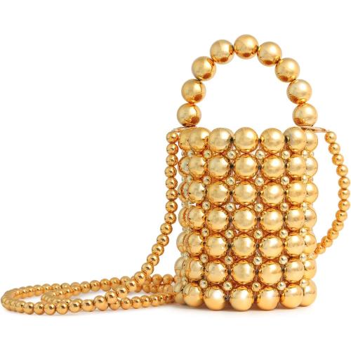 white pearl Women Beaded crossbody purse Evening Bucket Handmade Bags with DustBag for Wedding Party banquet