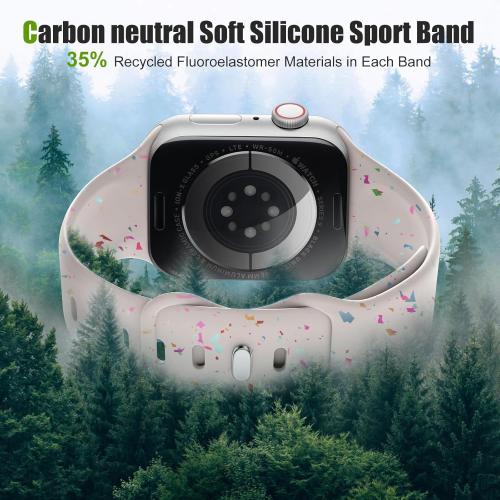 Wepro for Apple Watch Bands 40mm 41mm 38mm 42mm for Women Men for iWatch Bands SE Series 10 9 8 7 6 5 4 3 2 1 Silicone Sport Band Breathable Sweatproof Waterproof Colorful, Starlight