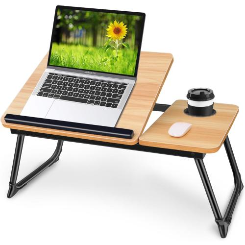 Adjustable Laptop Desk for Bed,Bed Table for Laptops,Laptop Stand for Beds,Lap Desk Foldable Bed Desk for Laptops and Writing,Portable Beds Tray Table with Cup Holder