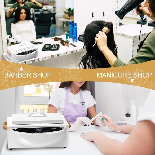 AORAEM High Temperature Nail Tool Cleaning Machine, 1.65L Autoclave Cleaner 110V 300W Dry Heat Metal Cleaning Box with Adjustable Temperature & Timer, Professional Nail Tool Cleaner for Home Salon