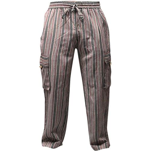 Shopoholic Fashion Mens Light Weight Stripe Hippy Combat Trouser 3Xl