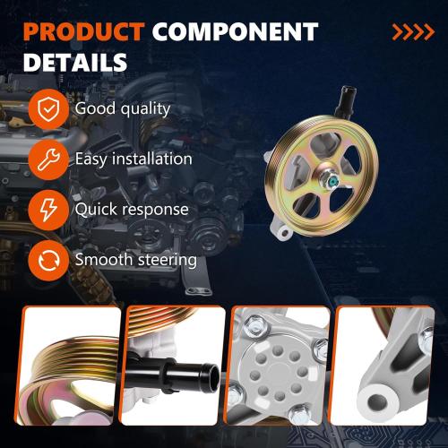 21-5441 Power Steering Pump with Pulley Fits for 2004 2005 2006 2007 2008 TL 3.2L, for 2005-2008 Pilot 3.5L, OE-Quality Power Assist Pump, Replace OE 56110PVJA01