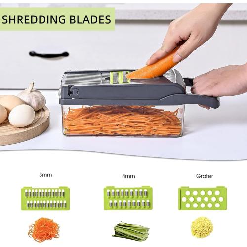 Vegetable Chopper Slicer 13-in-1 with Spice Chopper Set 7 Blades Veggie Dicer Onion Fruit Cutter