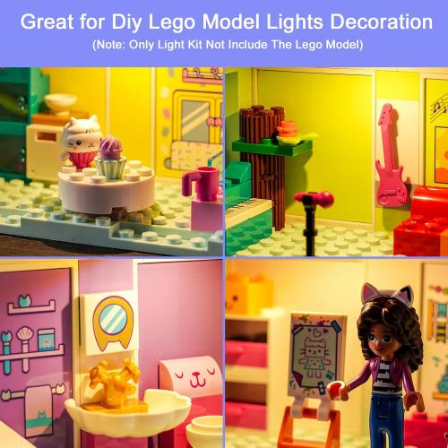 Upgraded Led Light Kit Compatible with Lego Gabby's Dollhouse Building Set, Lights Decoration Compatible with Lego 10788 (Model Not Included)