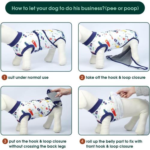 Size Small Kuoser Recovery Suit for Dogs Cats After Surgery, Professional Pet Recovery Shirt Dog Abdominal Wounds Bandages, Substitute E-Collar & Cone,Prevent Licking Dog Onesies Pet Surgery Recovery Suit