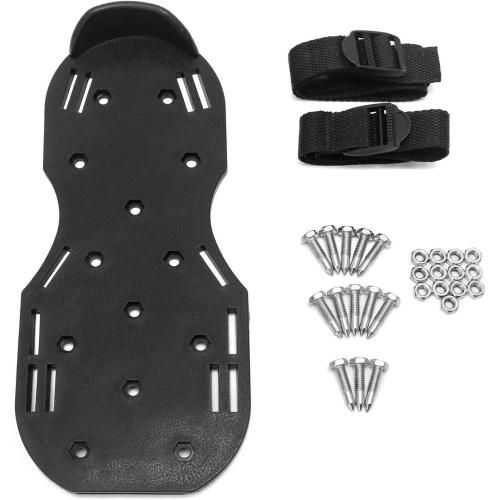 QWORK Gunite Spiked Shoes With 3/4” Short Spikes Perfect For Epoxy Floor, Overlays, Cover Installation, Green Color (Pair)