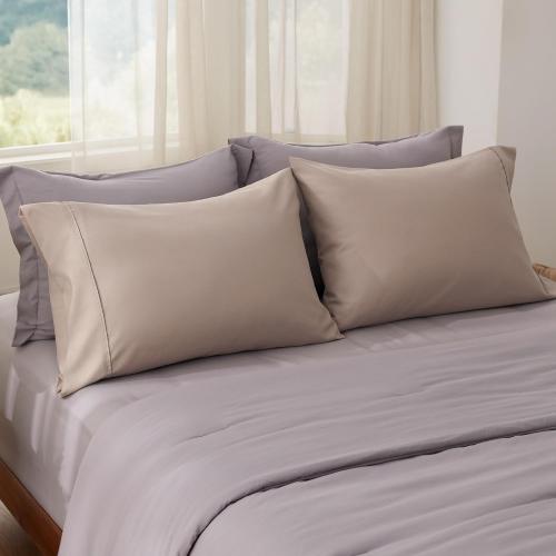 Bedsure Queen Pillow Cases Set of 2 - Khaki Brushed Microfiber Pillowcase 2 Pack, Super Soft Pillowcase, Pillow Case Covers with Envelope Closure, Wrinkle, Fade and Stain Resistant, 20x30 Inches