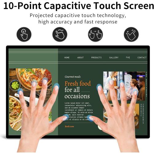 15.6 Digital Signage Display 10000 mAh Capacitive Touch Screen Advertising Display with Wireless Screen Mirroring, All in One LCD Screen HDMI-in with Android 11(2 32GB)