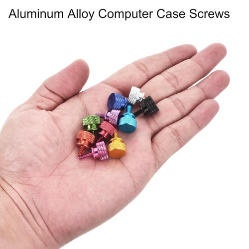 MECCANIXITY 12pcs M3x8mm Knurled Thumb Screw Computer Case Threaded Hand Tighten Screws Aluminum Alloy for PC Case, Cement White