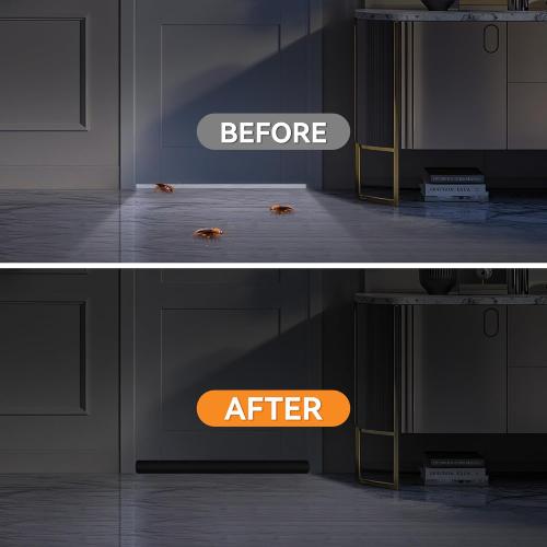 (2 Pack) Under Door Draft Stopper, Draft Stopper for Bottom of Door, Adjustable 30-36 Inch Door Draft Blocker, Under Door Gap Filler, Easy Install Door Seal, Helps Reduce Drafts, Noise and Heat Loss