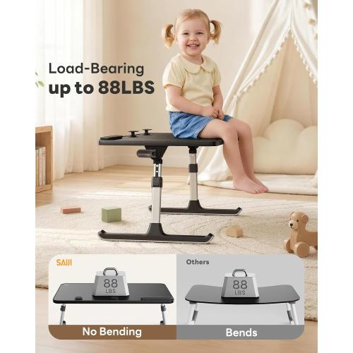 SAIJI Height & Angle Adjustable Lap Desk Laptop Stand for Bed