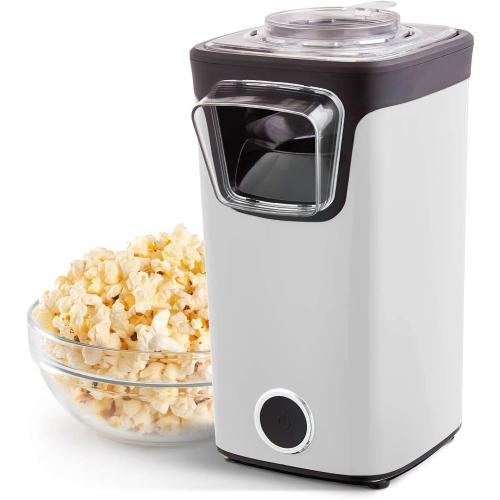 Dash Turbo Pop Popcorn Maker - Theater-Style Popcorn Machine - Comes with Measuring Cup & Butter-Melting Tray - Convenient, Space-Saving Design - 8 Cups, White