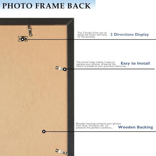 Wood 13.5x40 Picture Frame Black for Wall Hanging, 13.5 x 40 Frame Poster Photo Frame for Wall Horizontally or Vertically, Black, 1 Pack