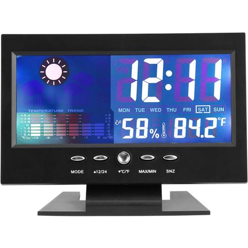 Temperature Humidity Clock with Alarm, Calendar, Weather Forecast for Home