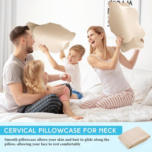 Hahafelt Cooling Cervical Neck Pillowcase,Champagne,Standard Size