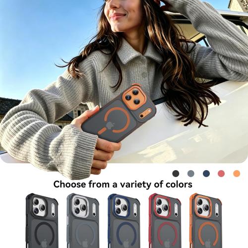 QuadGuard for iPhone 17 Pro Max Case [Military Drop Protection] (Compatible with MagSafe) Strong Magnetic Matte Shockproof Protective Cover for 17 Pro Max Phone Case 6.9'', Translucent Orange