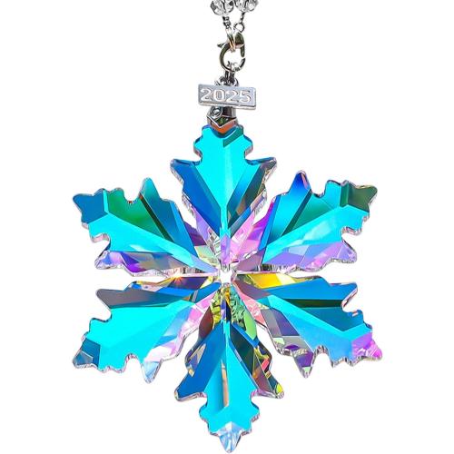 2025 Annual Edition Christmas Snowflake Ornament,Crystal Christmas Ornaments 2025,Crystal Ornament for Christma Tree,Beautiful Ornaments for Women Girls