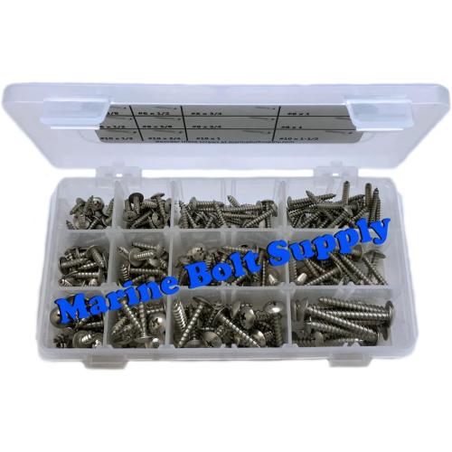 Type 316 Stainless Steel Phillips Truss Sheet Metal Screw Kit Marine Bolt Supply 6-111920