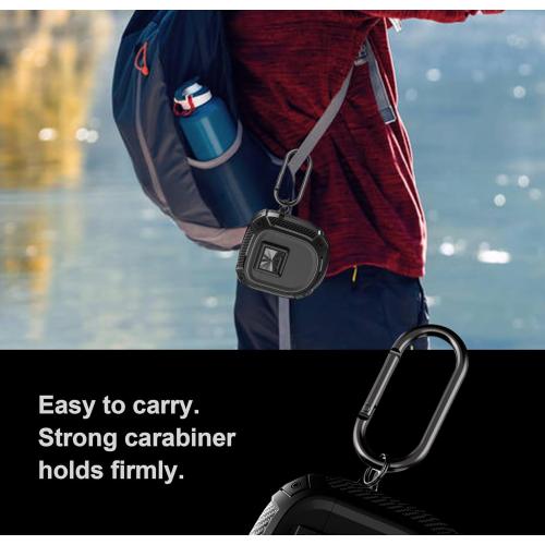 QC Ultra Case Shockproof Protective Cover Compatible with Bose QuietComfort Ultra Earbuds(2023) / Bose QuietComfort Earbuds II(2022) Case Cover with Safety Lock and Carabiner (Black) (Black)